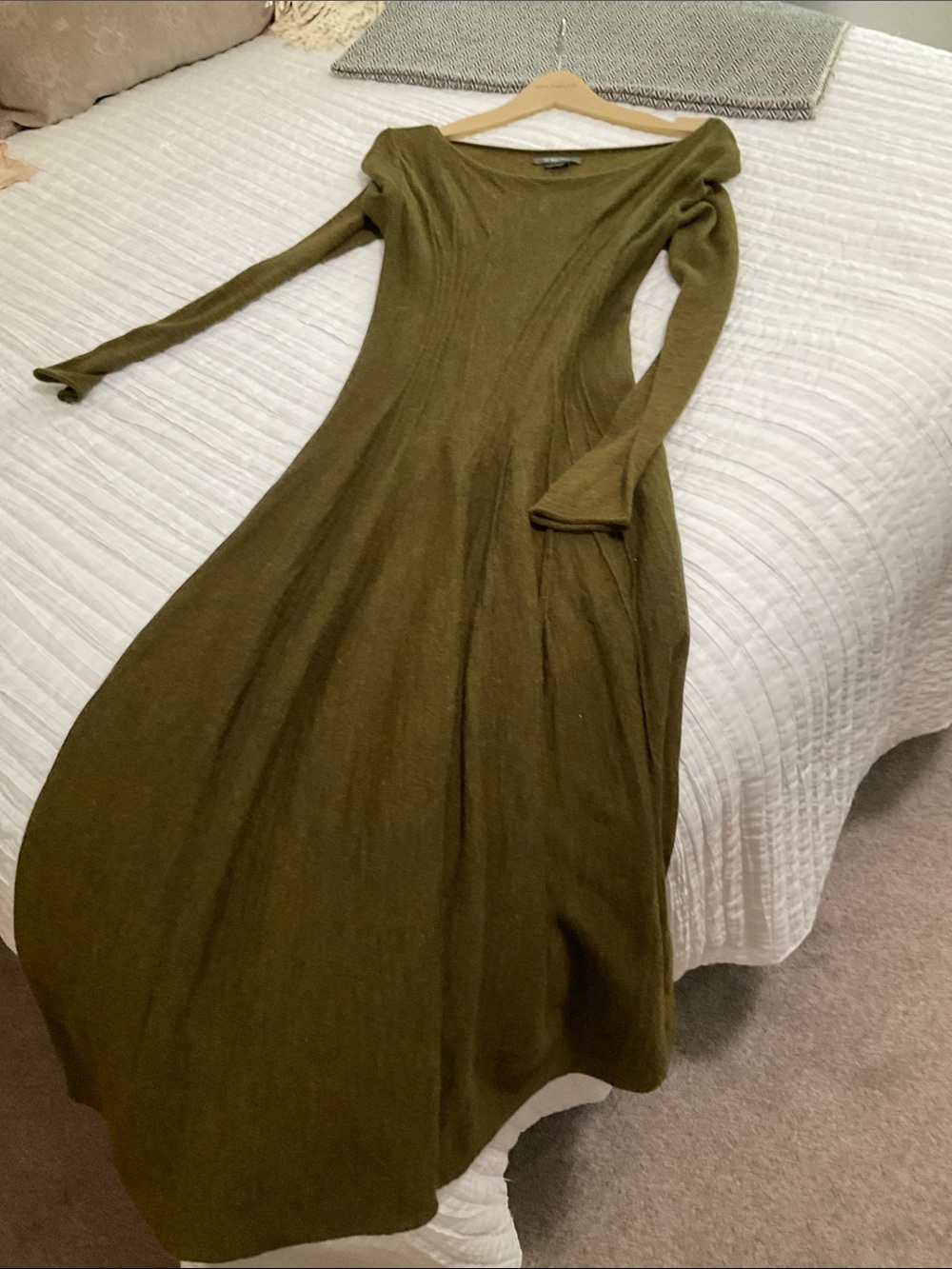 Crea Concept Olive Long Sleeve Knit Maxi Dress